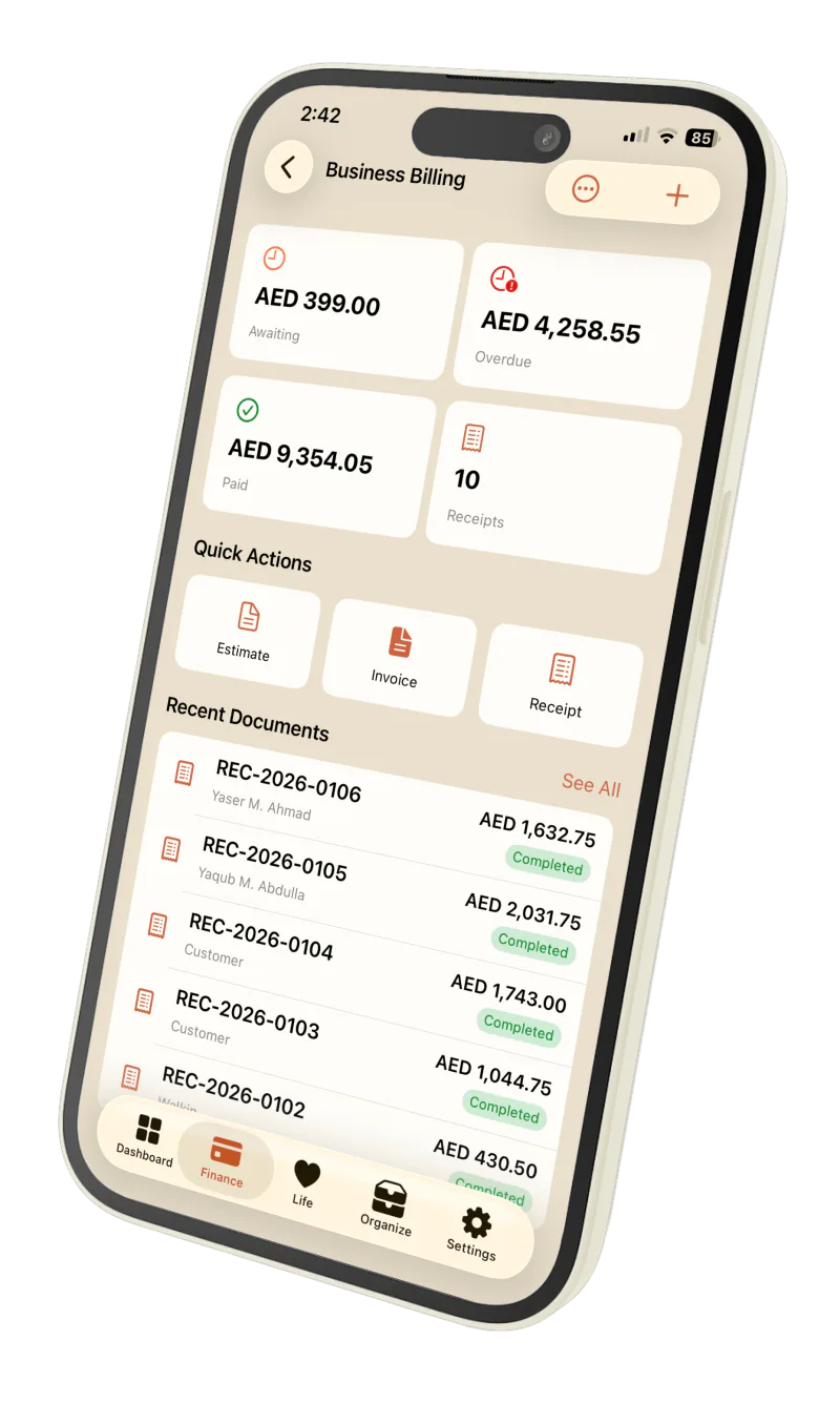 Privora Business Billing, screen 1