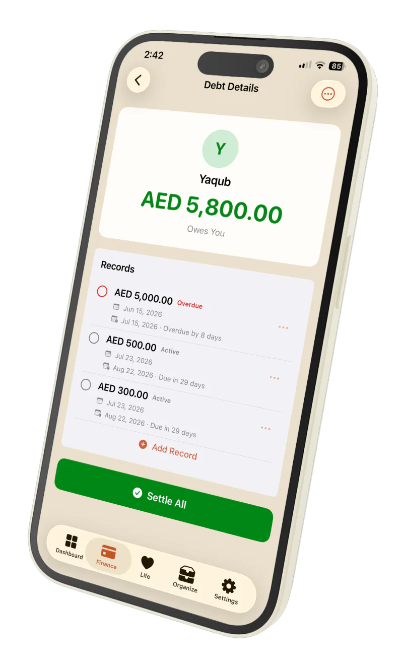 Privora Debts & Loans, screen 2