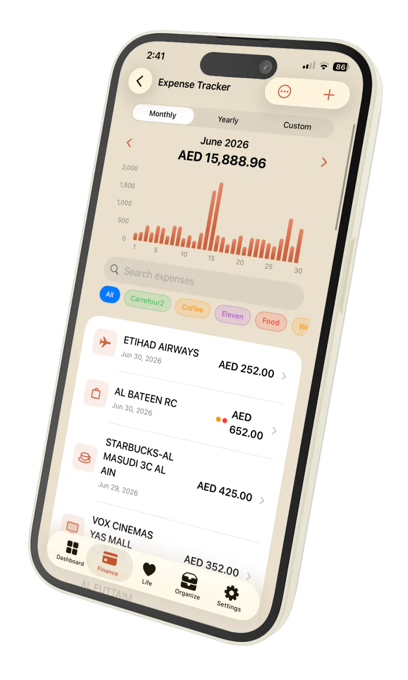 Privora Expense Tracker screen