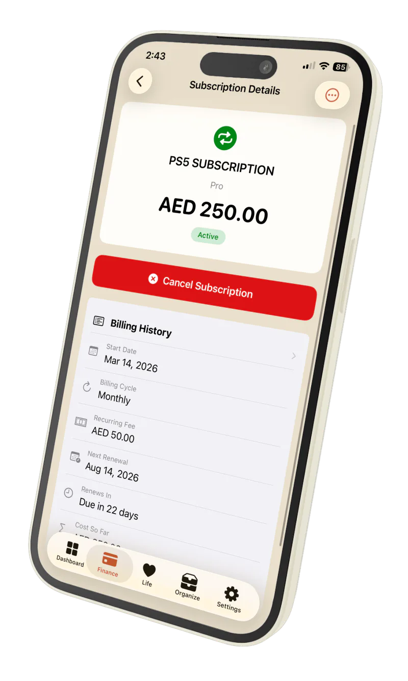 Privora Subscriptions, screen 2