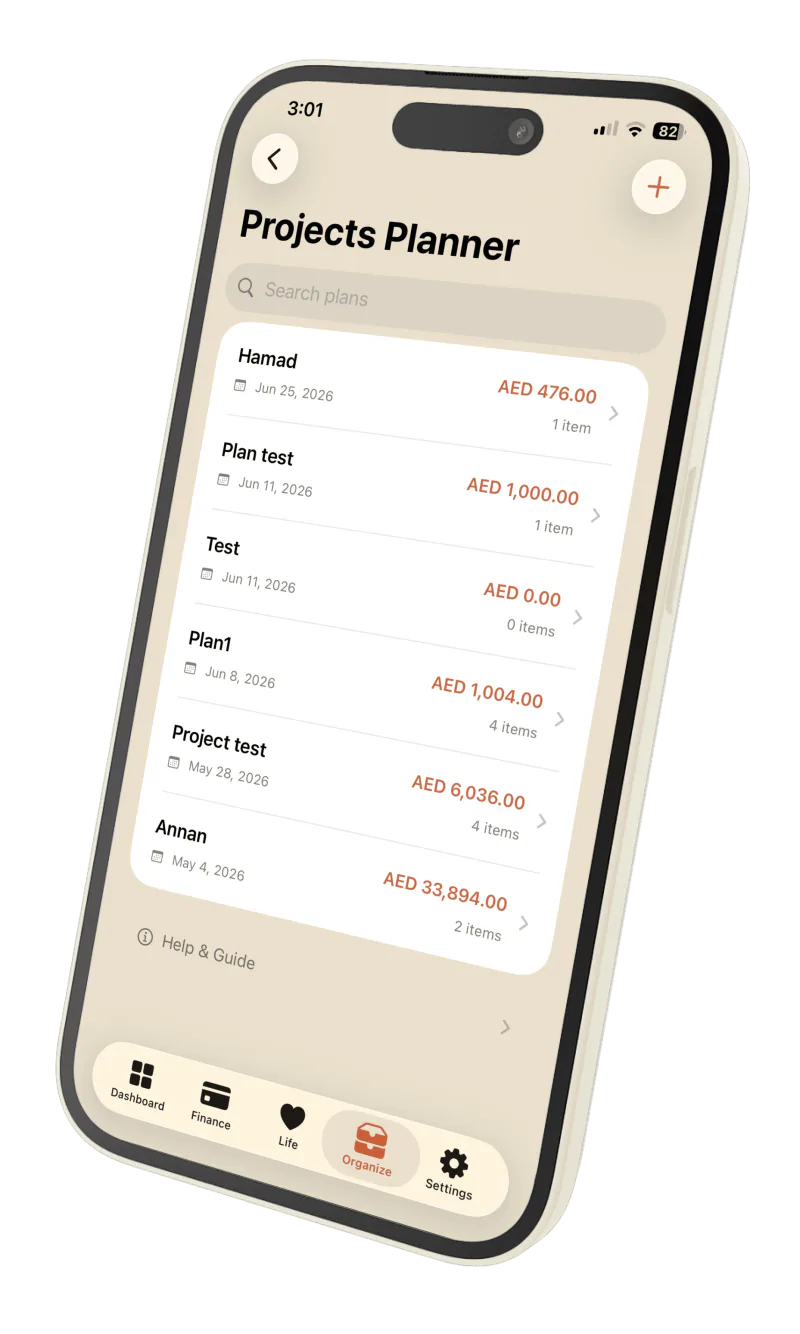 Privora Projects Planner screen