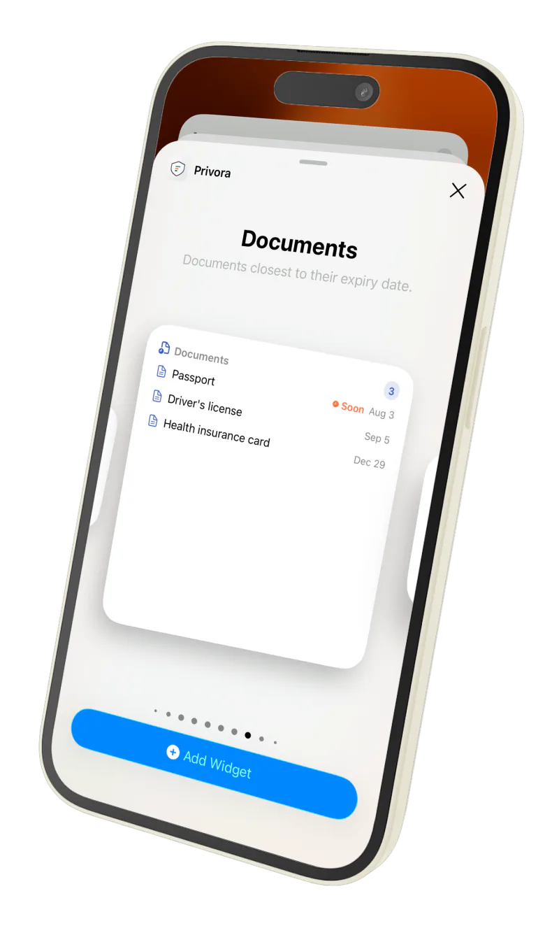 Privora Documents Home Screen widget